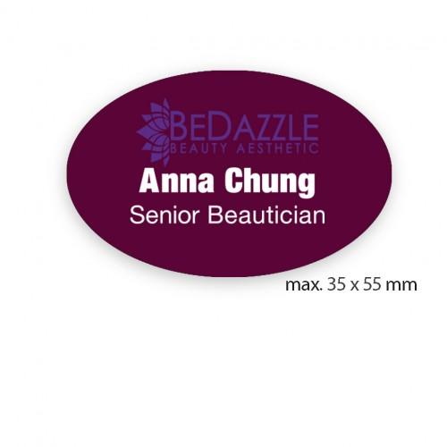 uv printed colour name tag model tag 13C in burgundy