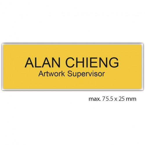 engraved name tag model tag 1 in yellow