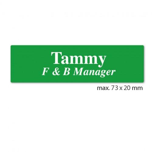 engraved name tag model tag 9 in green