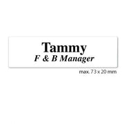 engraved name tag model tag 9 in white