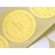 Self adhesive common seal gold label sticker sample