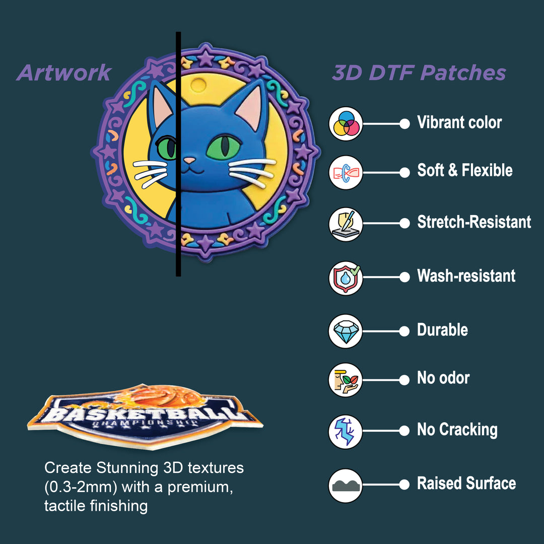 3D DTF Patches Logo
