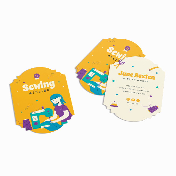 2 Sided Custom Shape Business Card