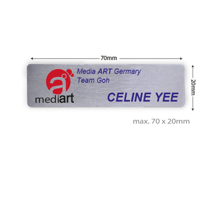 uv printed colour name tag model Tag 8-4 (stainless steel)