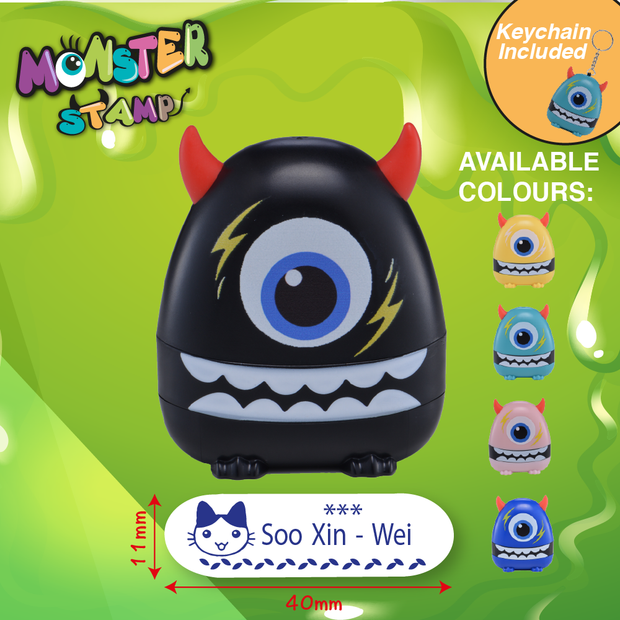 One Eye Monster Stamp Black preink