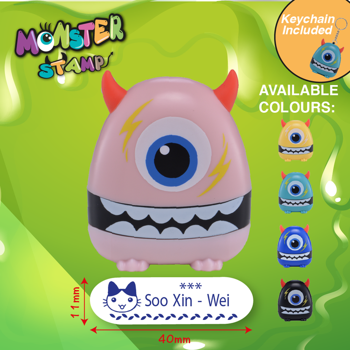One Eye Monster Stamp Pink Preink