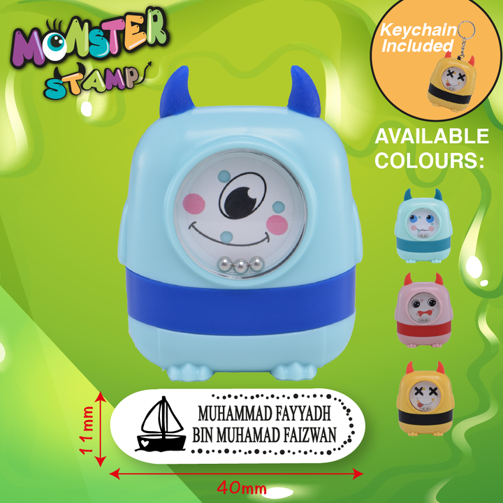 Monster Stamp Blue Preink