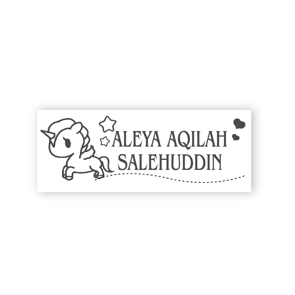 COLOP self inking Large Textile Stamp Singapore imprint sample