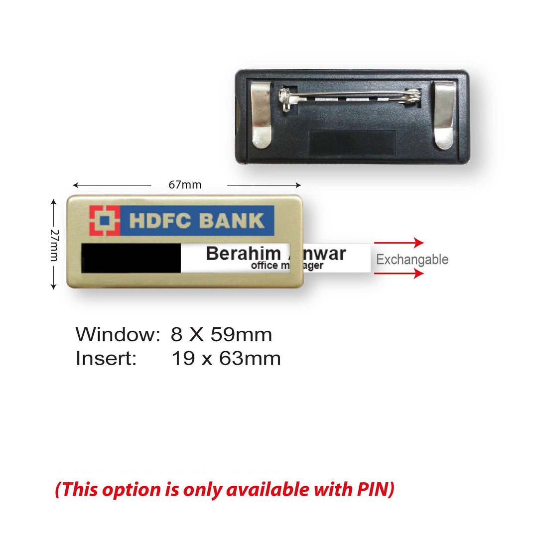 uv printed colour name tag model Tag 8-10 (reusable radiant gold)