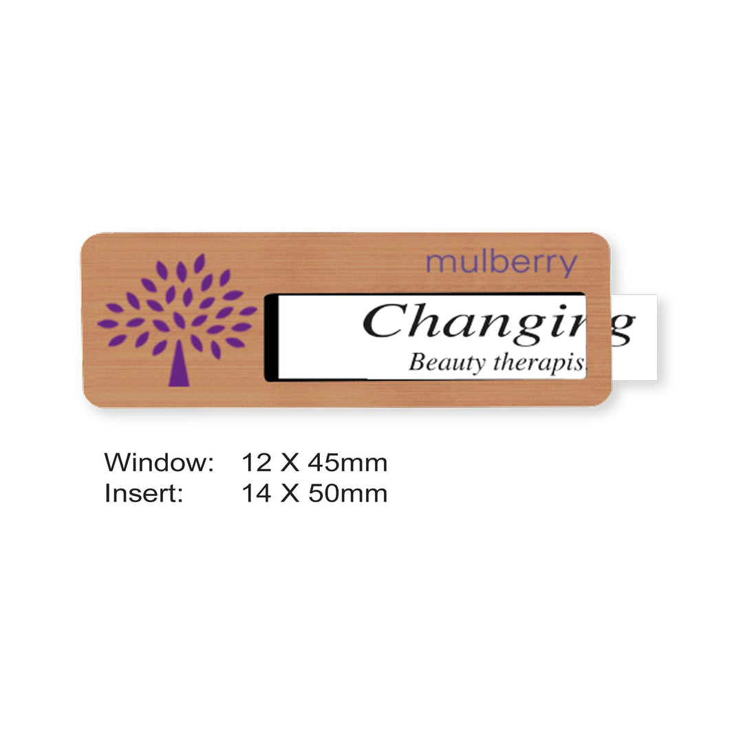 uv printed colour name tag model Tag 8-11 (reusable radiant gold)
