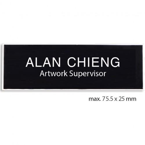 engraved name tag model tag 1 in black