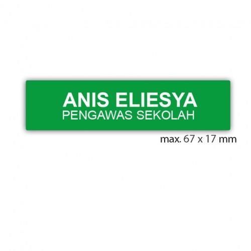 engraved name tag model tag 10 in green