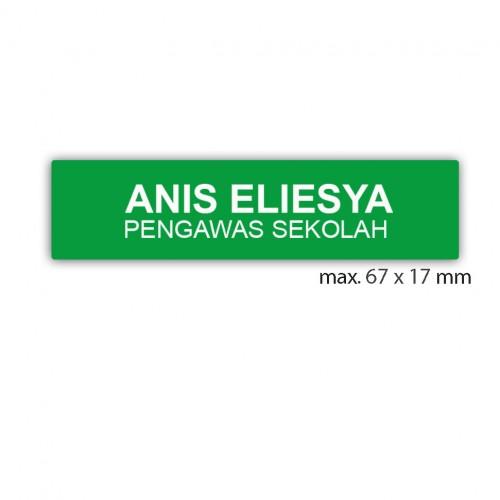 engraved name tag model tag 10 in green
