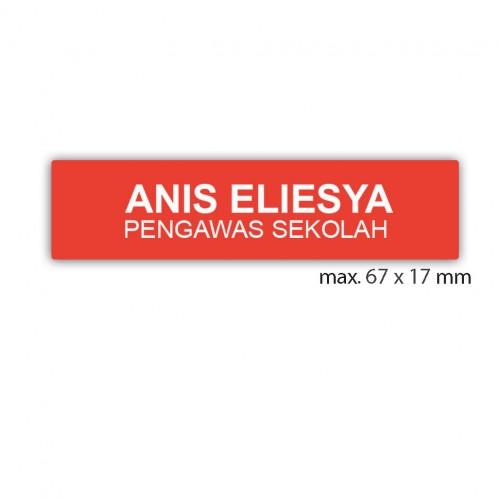 engraved name tag model tag 10 in red