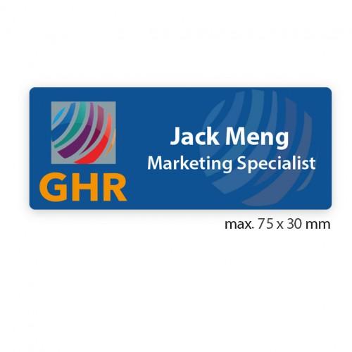 uv printed colour name tag model tag 11C in blue