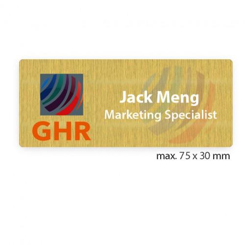 uv printed colour name tag model tag 11C in gold