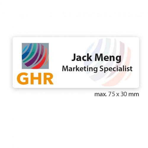 uv printed colour name tag model tag 11C in white