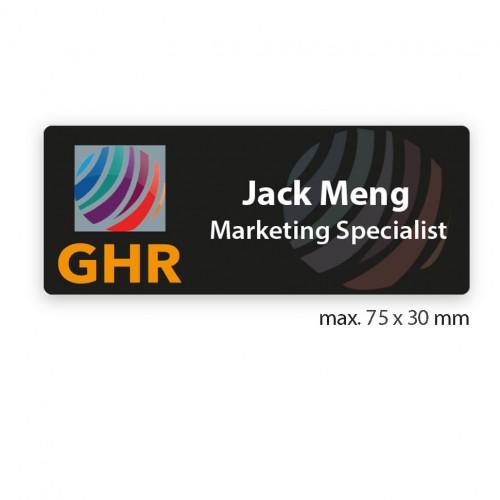 uv printed colour name tag model tag 11C in black