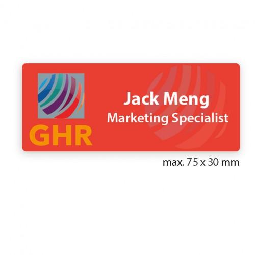 uv printed colour name tag model tag 11C in red