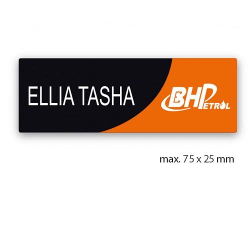 uv printed colour name tag model tag 12C in black