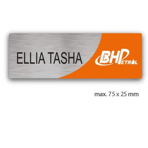 uv printed colour name tag model tag 12C in silver