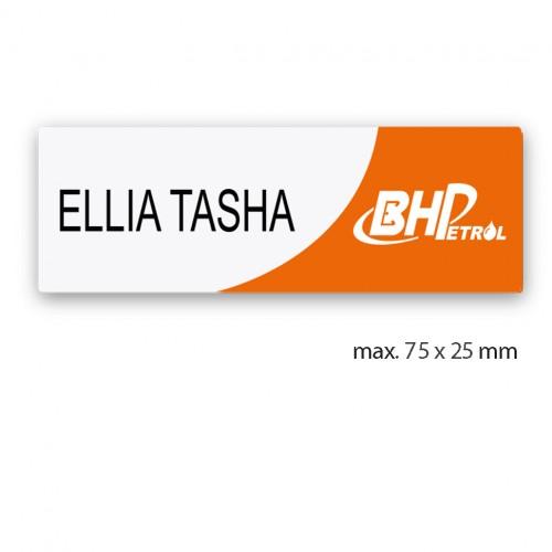 uv printed colour name tag model tag 12C in white