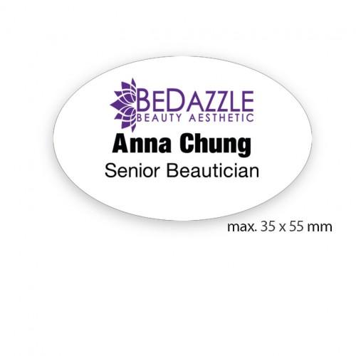 uv printed colour name tag model tag 13C in white