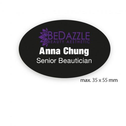 uv printed colour name tag model tag 13C in black