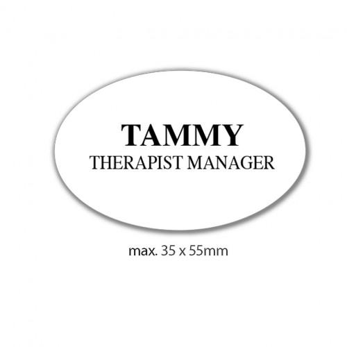 engraved name tag model tag 13 in white