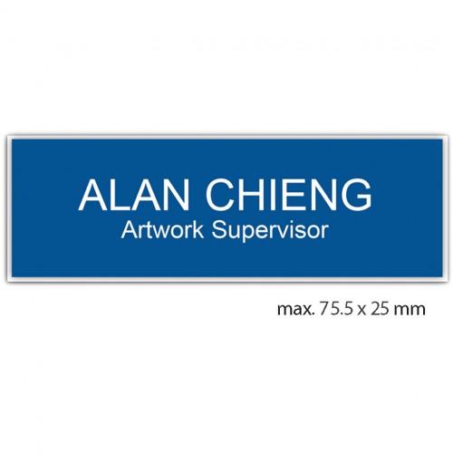 engraved name tag model tag 1 in blue