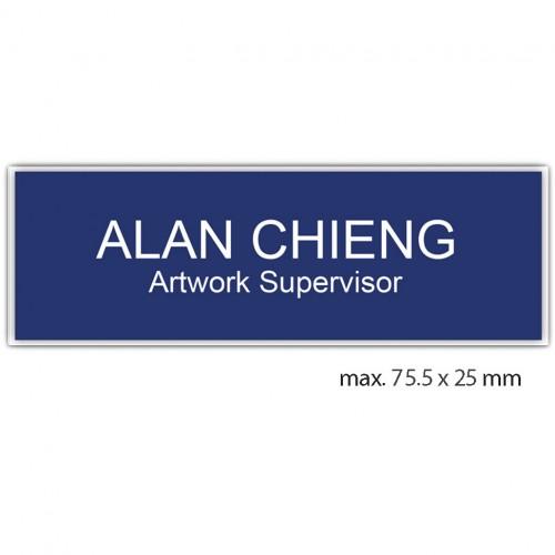 engraved name tag model tag 1 in dark blue