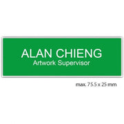engraved name tag model tag 1 in green