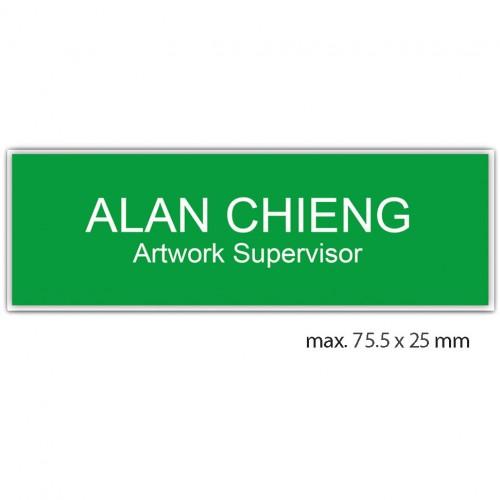 engraved name tag model tag 1 in green