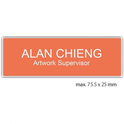 engraved name tag model tag 1 in orange