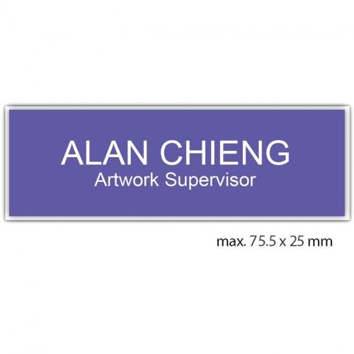 engraved name tag model tag 1 in purple