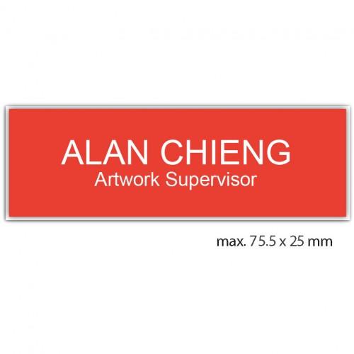 engraved name tag model tag 1 in red