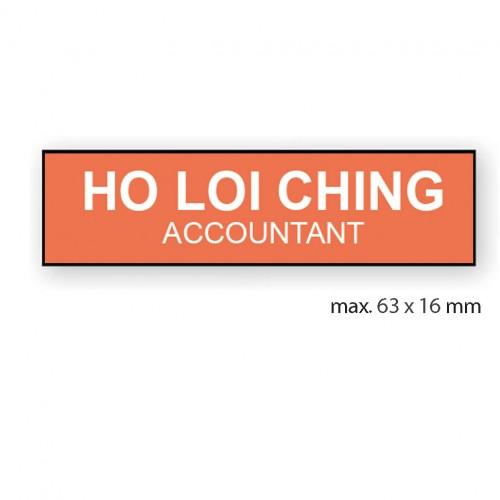 engraved name tag model tag 2A in orange