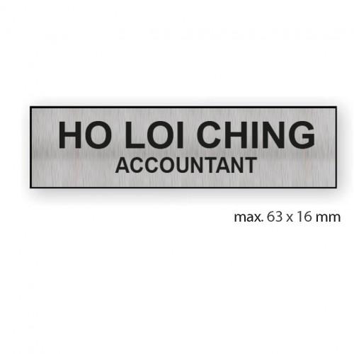 engraved name tag model tag 2A in silver