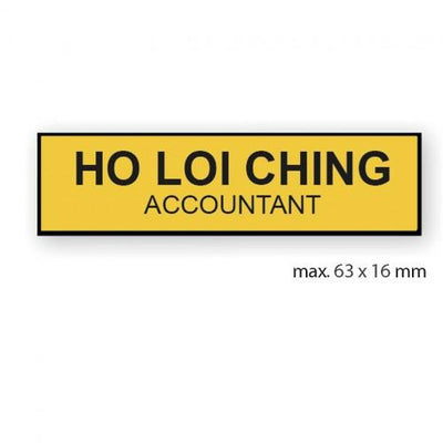 engraved name tag model tag 2A in yellow