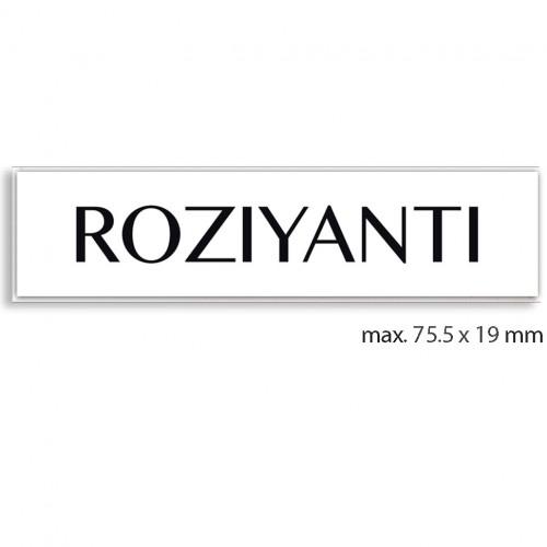 engraved name tag model tag 2 in white