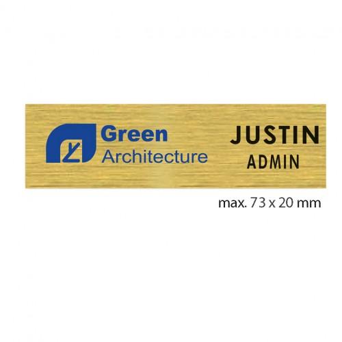 uv printed colour name tag model tag 9C in gold