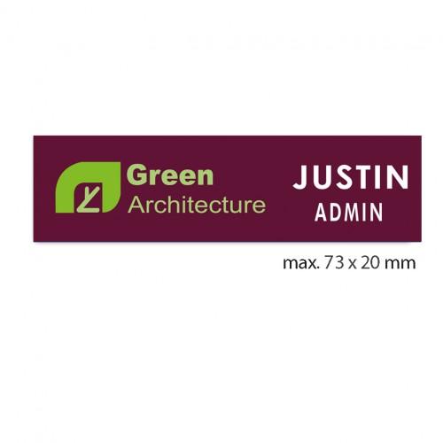 uv printed colour name tag model tag 9C in burgundy