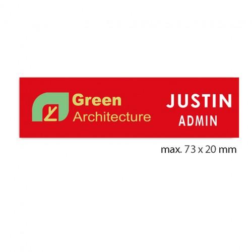 uv printed colour name tag model tag 9C in red