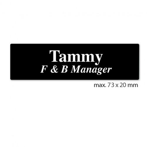 engraved name tag model tag 9 in black