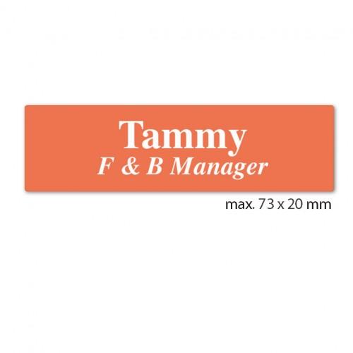 engraved name tag model tag 9 in orange