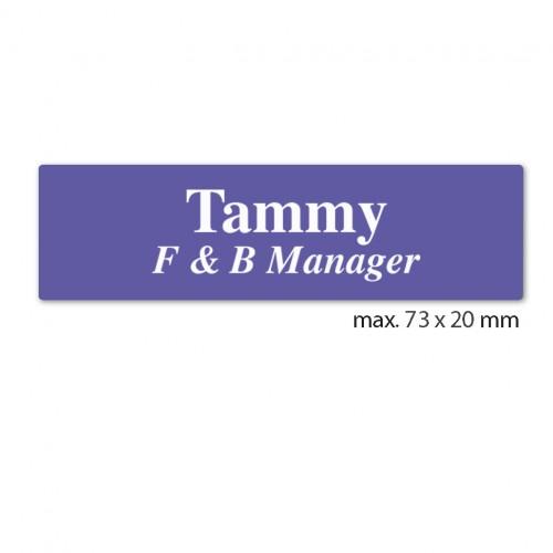 engraved name tag model tag 9 in purple