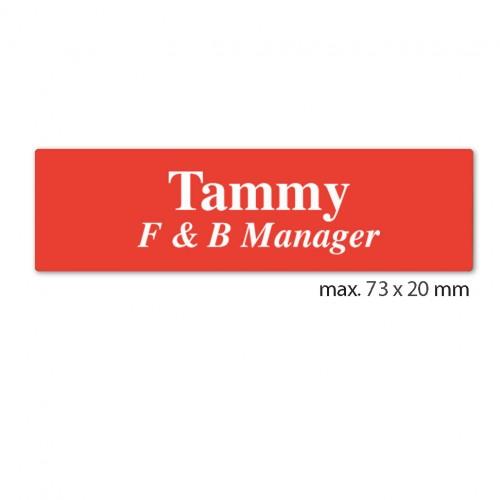 engraved name tag model tag 9 in red