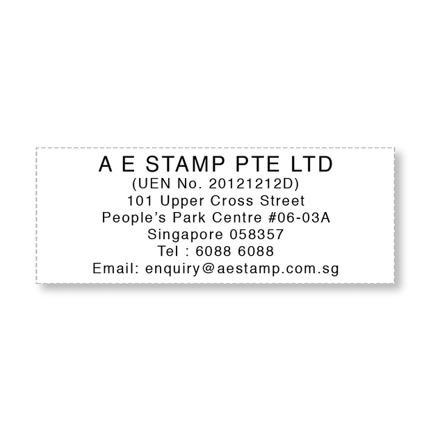 company address stamp singapore sample
