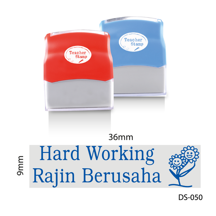 Hard Working Rajin Berusaha | Teacher Stock Stamp | AE Stamp Singapore ...