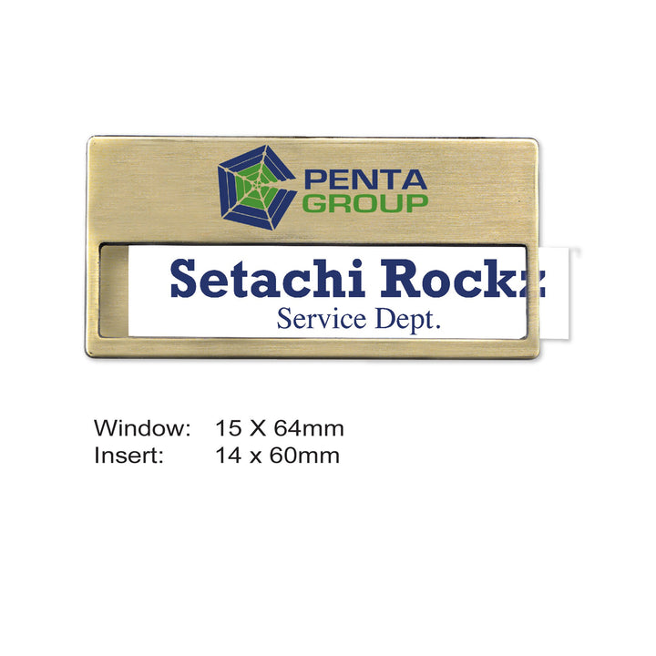 uv printed colour name tag model Tag 8-2 (reusable radiant gold)